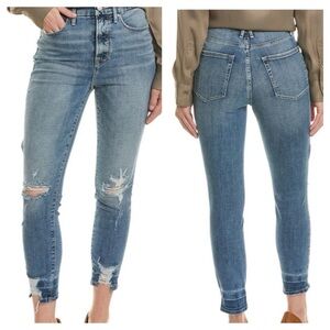 Good American Good Waist Cropped Distressed Hem Size 0/25